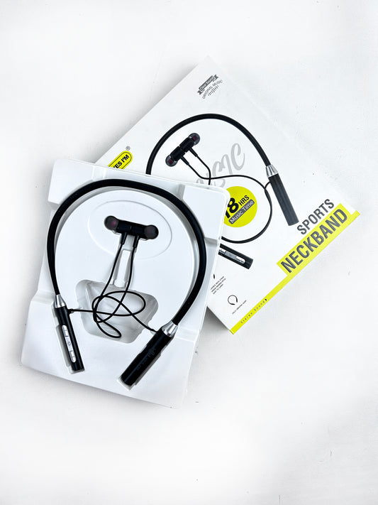 Black Super Sound Wireless Neckband Headphones MA20