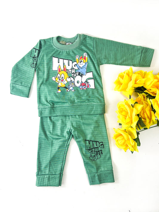 3Mth - 9Mth Hug Cat Green for Newborn Baba Suit RZ NBS571
