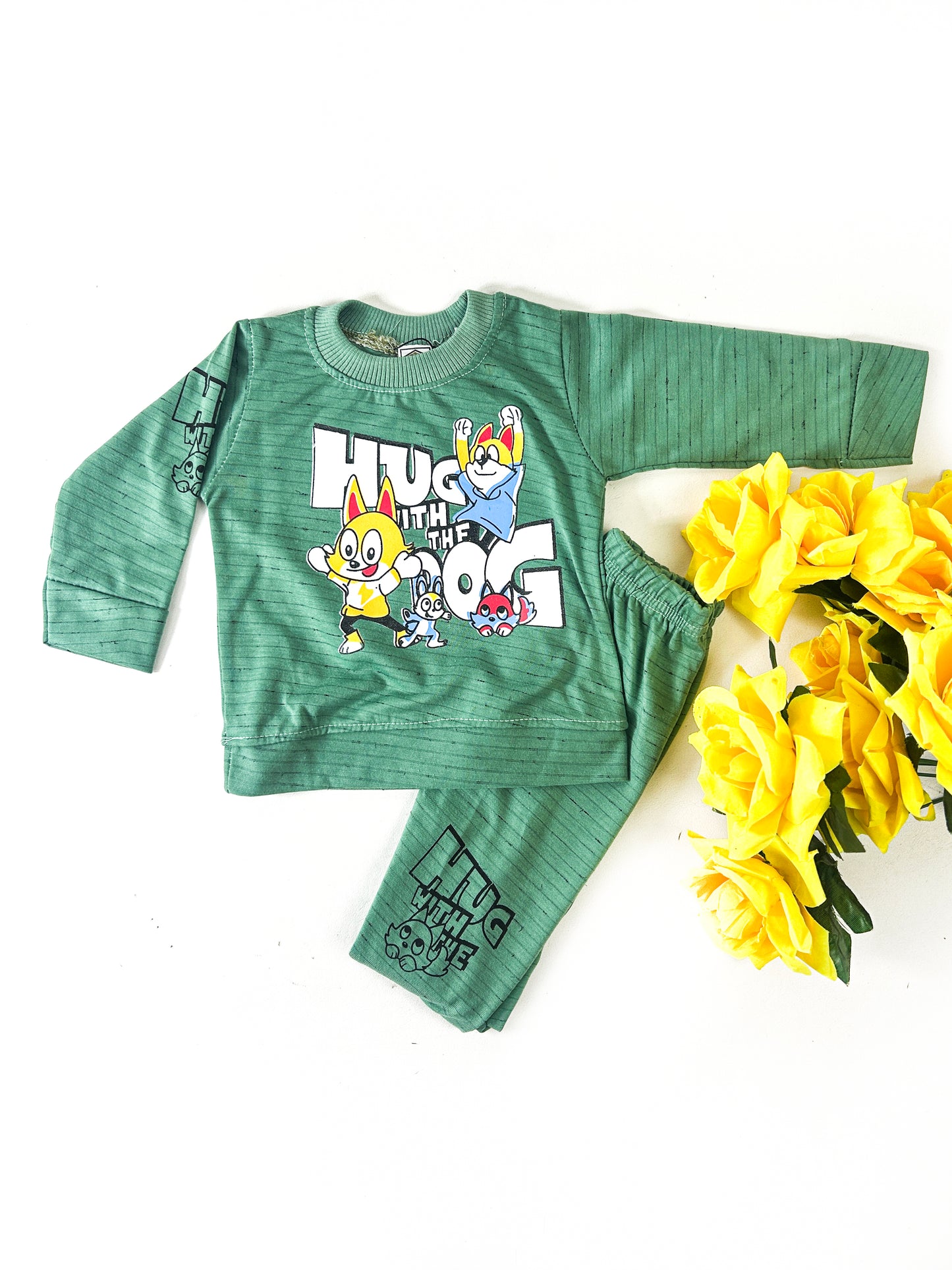 3Mth - 9Mth Hug Cat Green for Newborn Baba Suit RZ NBS571