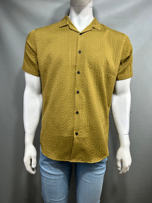 Mustard Half Sleeve Casual Shirt For Men MCS46