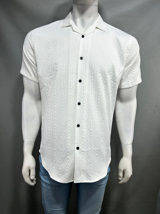 White Half Sleeve Casual Shirt For Men MCS49