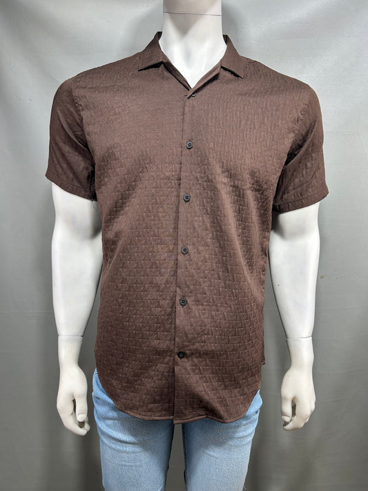 Brown Half Sleeve Casual Shirt For Men MCS52