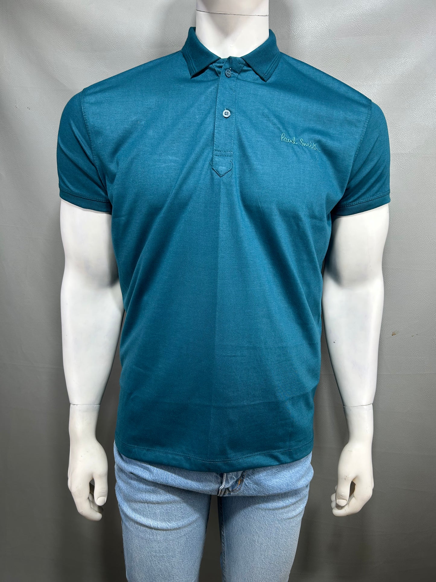Teal Plain Polo T-Shirt For Men MTS277