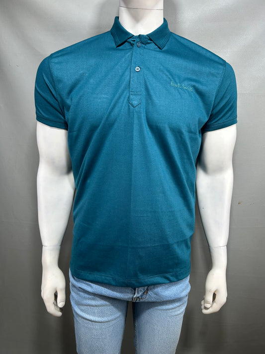 Teal Plain Polo T-Shirt For Men MTS277