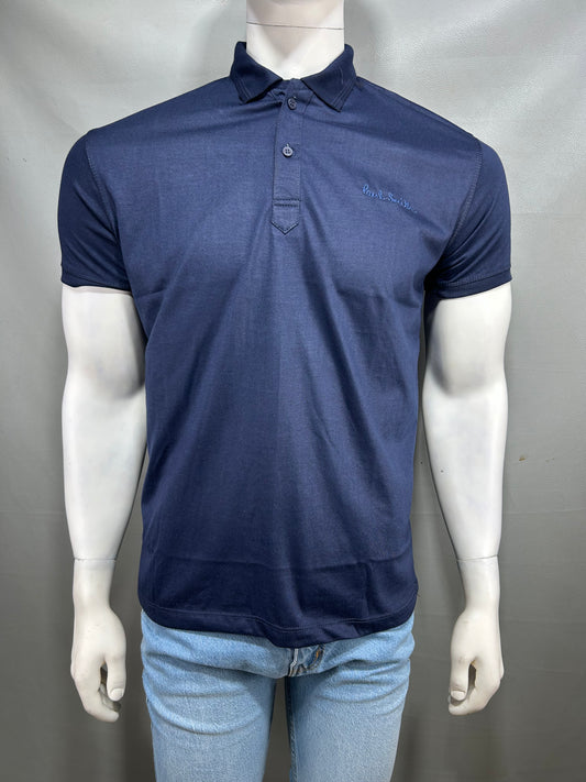Navy Blue Plain Polo T-Shirt For Men MTS278