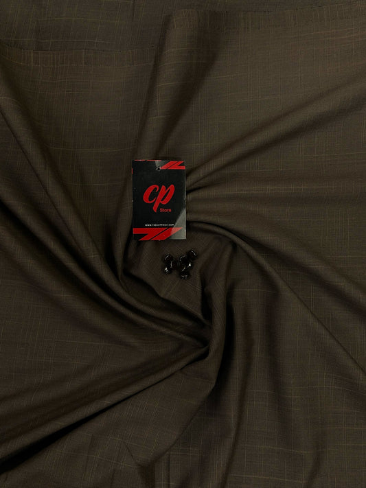 Max Brown Texture Unstitched Kameez Shalwar For Men MUF160