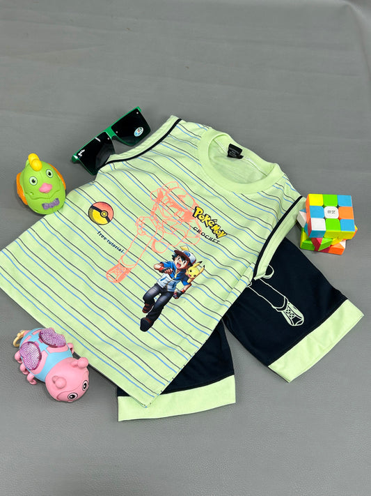 1Yr - 4Yrs Pokemon Green Sando Suit For Kids NW BS369