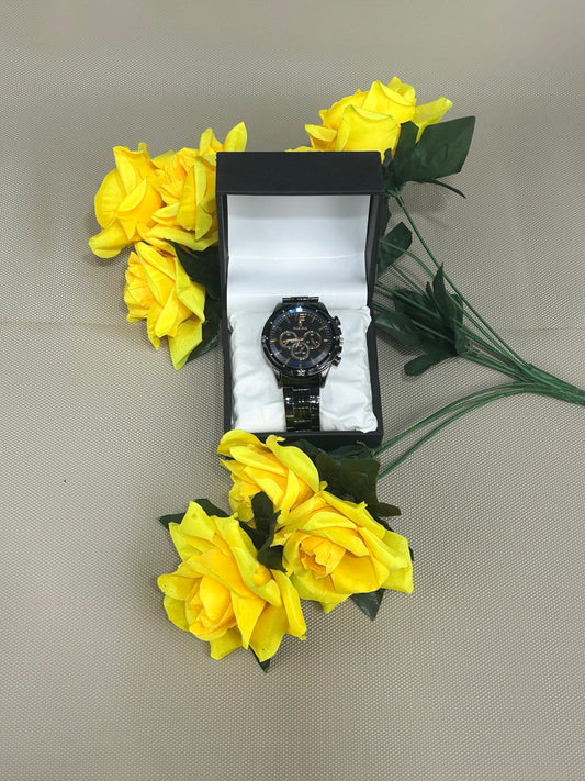 Black Stainless Steel Watch For Men MW101