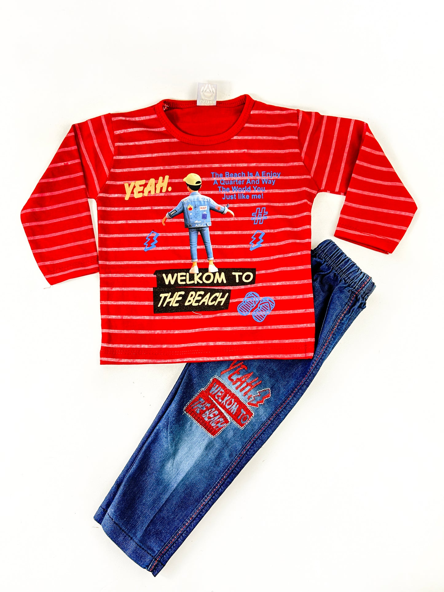 1Yr - 4Yrs Kids Suit Printed Cool Boy Red RZ BS438