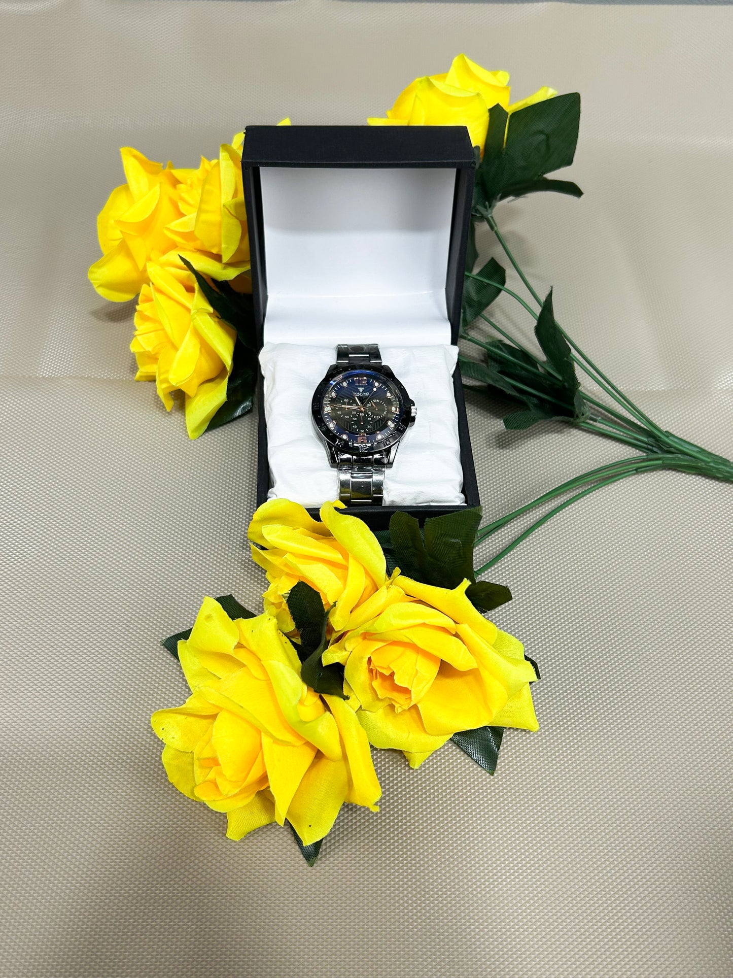 Black Stainless Steel Watch For Men MW109