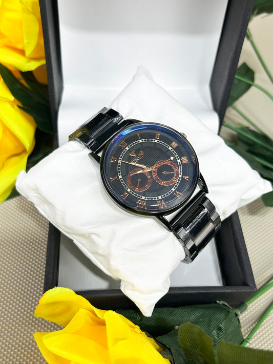Black Stainless Steel Watch For Men MW106