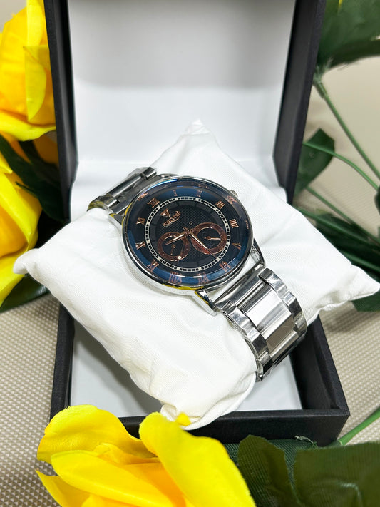 Silver Stainless Steel Watch For Men MW107