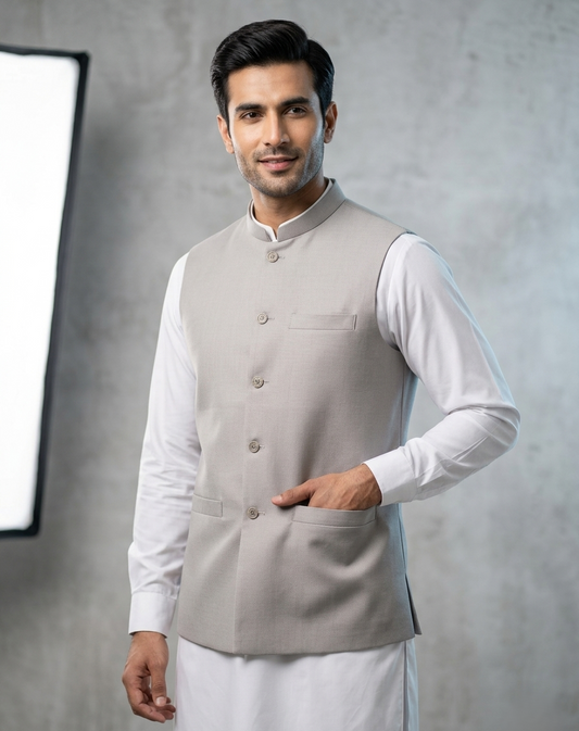 Zinc Grey Waistcoat for Men MW07