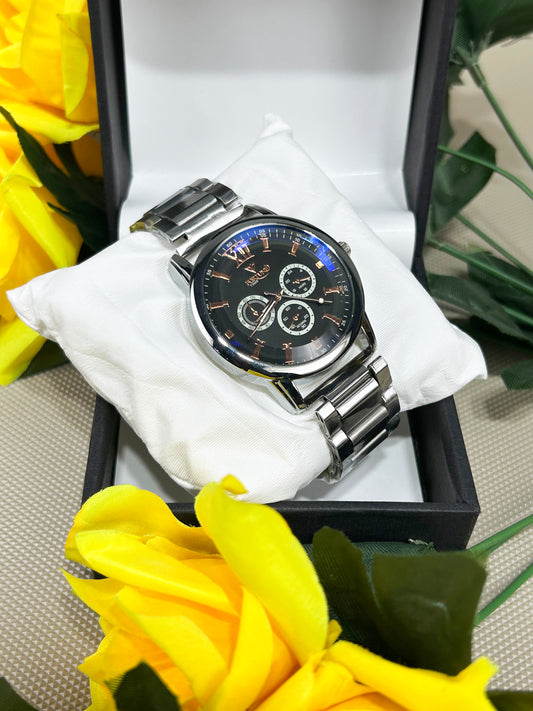 Silver Stainless Steel Watch For Men MW108