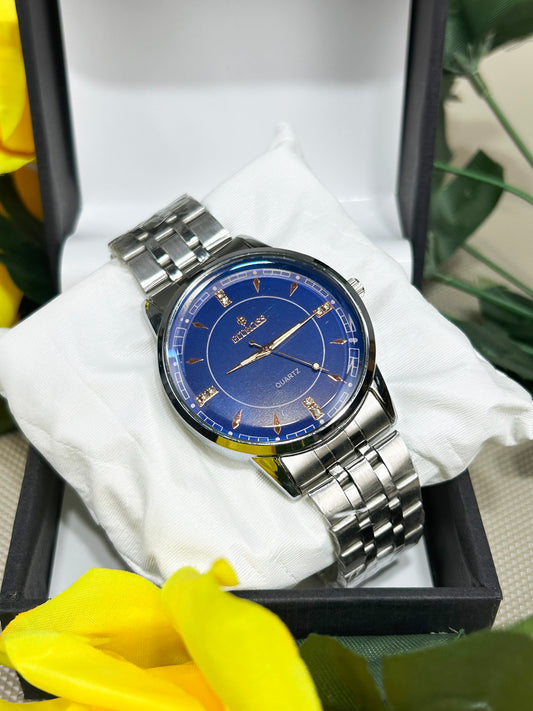 Silver Stainless Steel Watch For Men MW97
