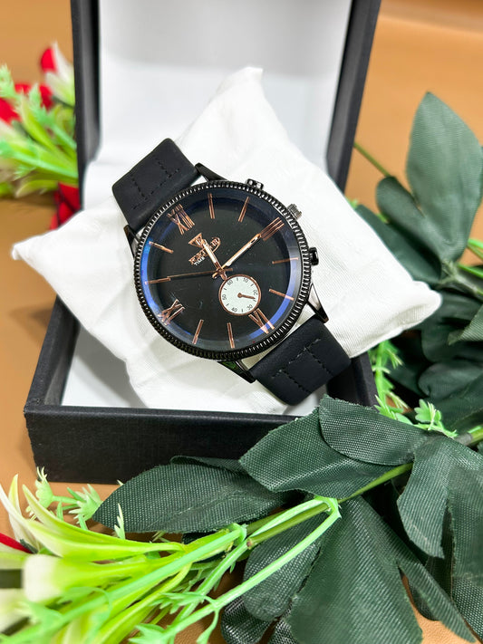 Black Strap Watch For Men MW118