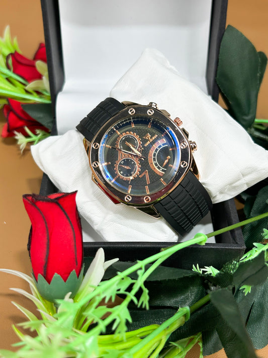 Black Strap Watch For Men MW119