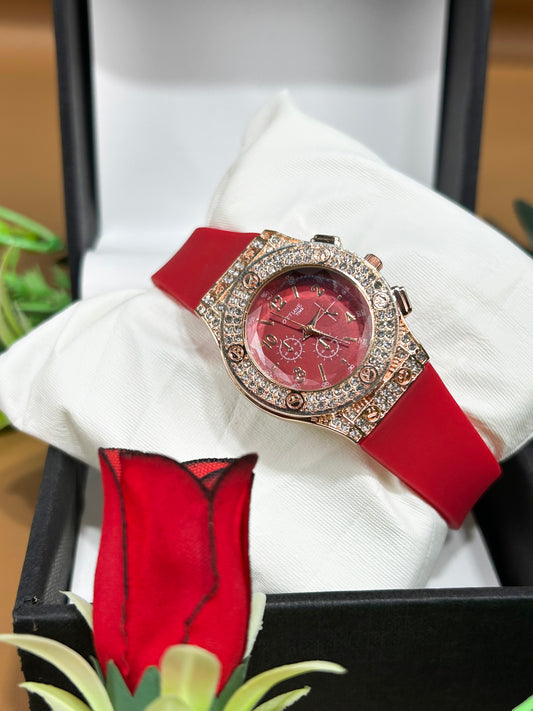 Red Stylish Wrist Watch for Women WW68