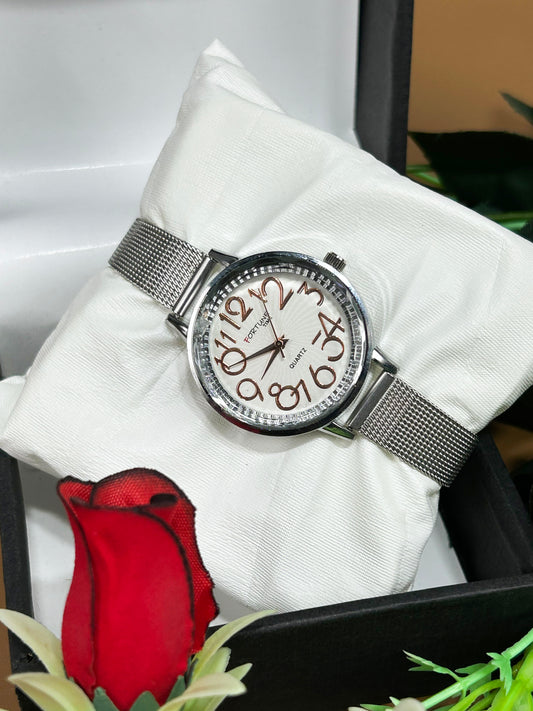 Silver Chain Wrist Watch for Women WW66