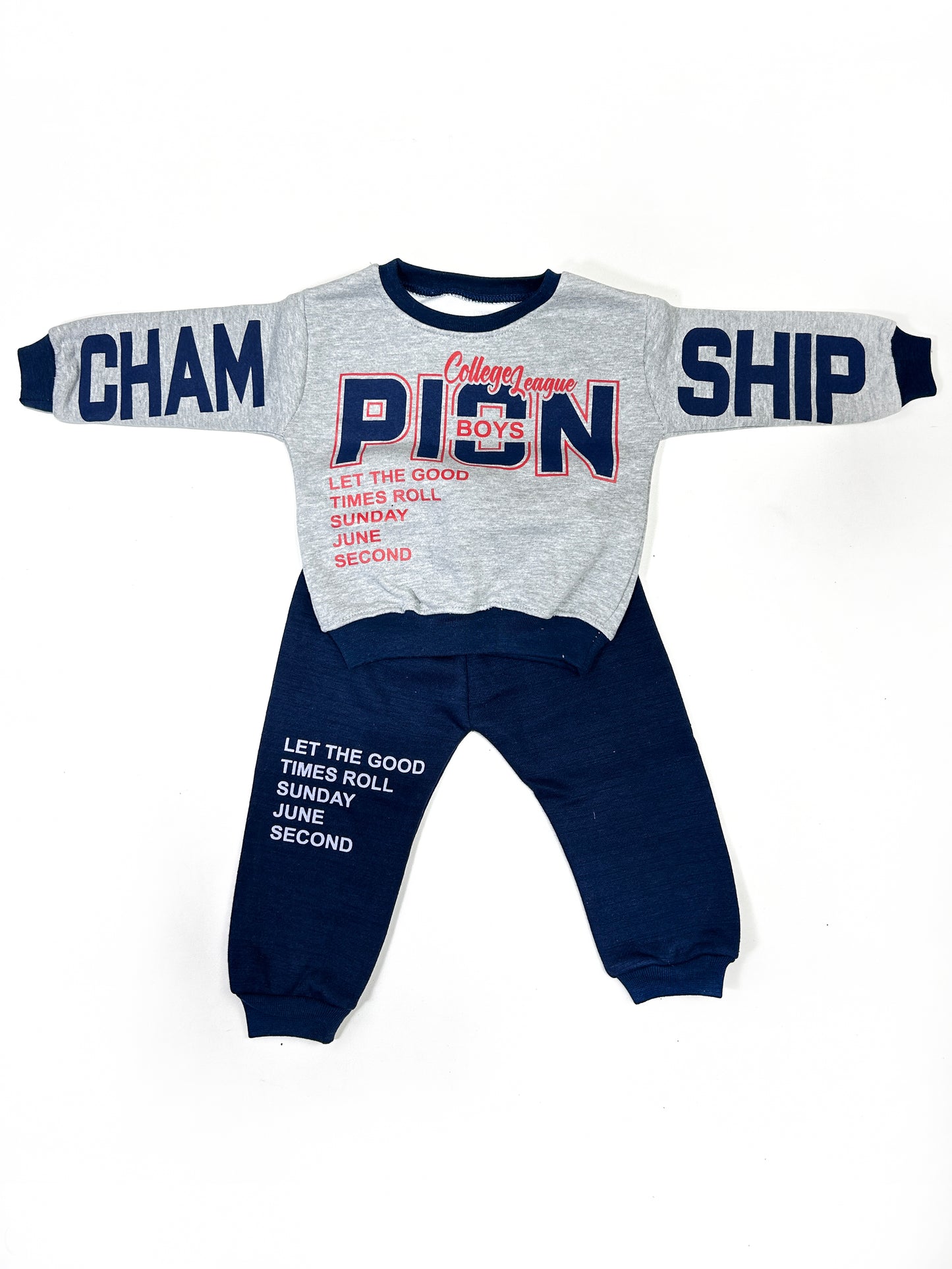 1.5Yr - 4Yrs Kids Fleece Suit Pion Light Grey RZ BS469