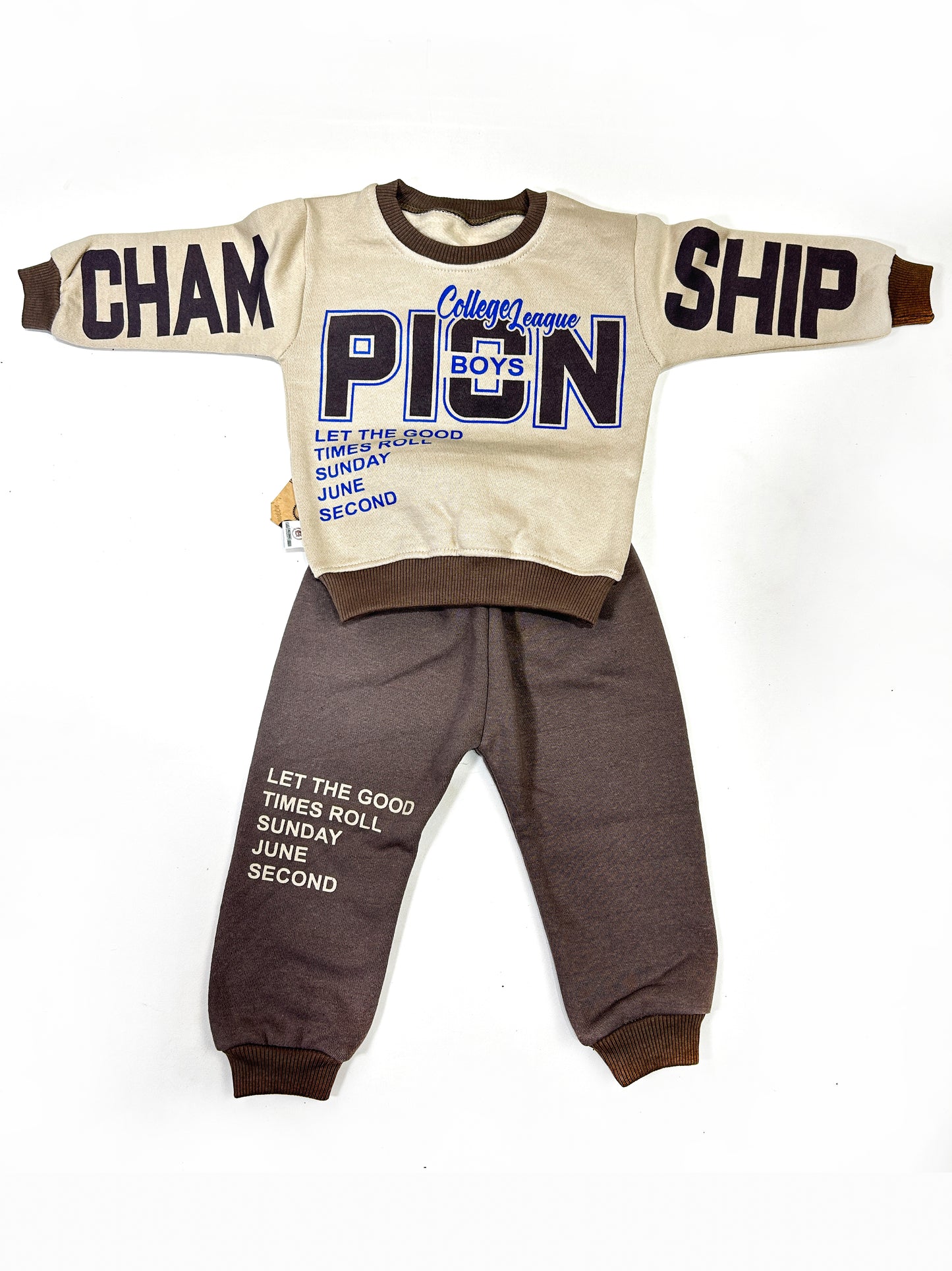 1.5Yr - 4Yrs Kids Fleece Suit Pion Brown  RZ BS471