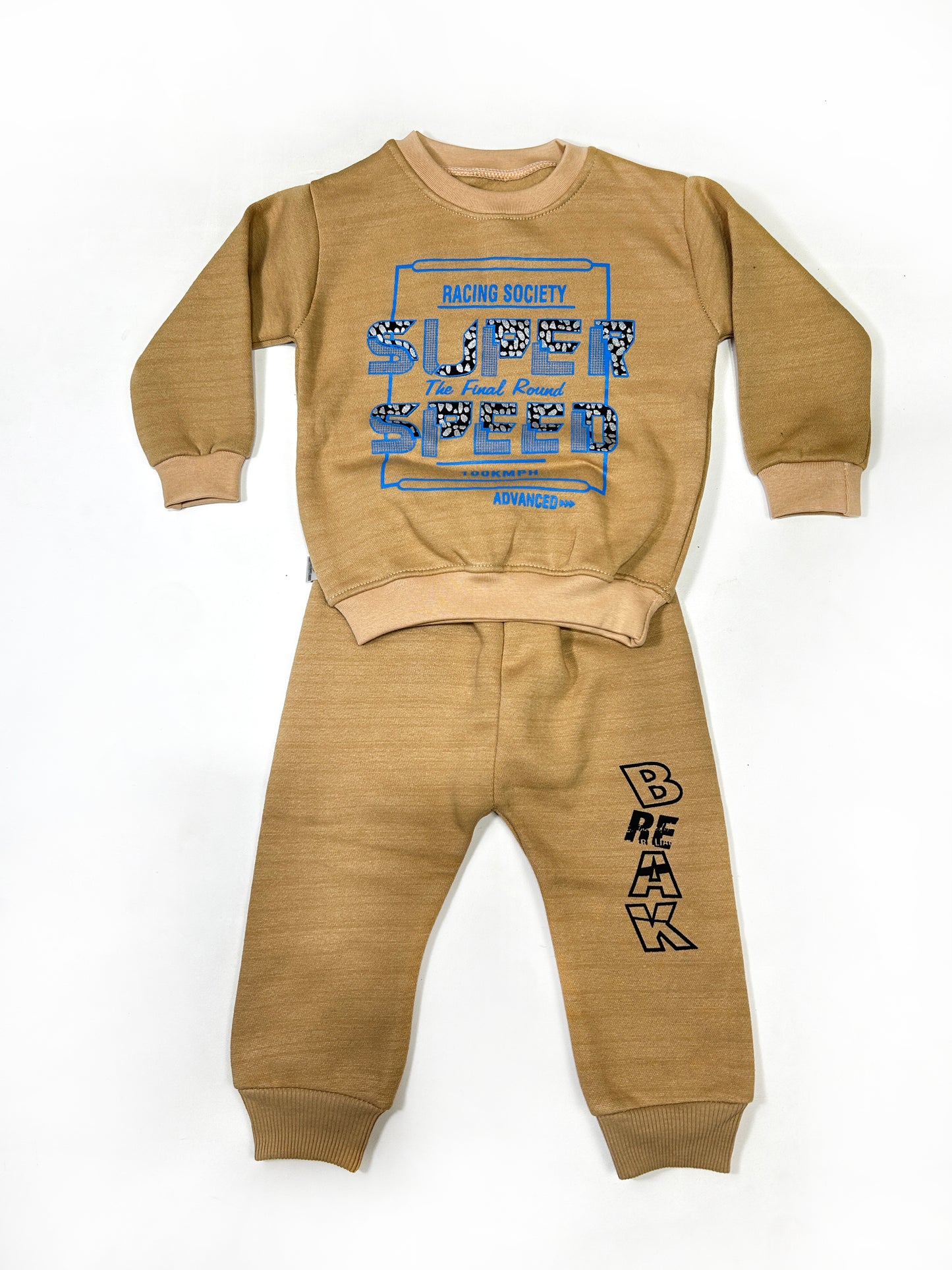 1.5Yr - 4Yrs Kids Fleece Suit Speed Gold Brown RZ BS474