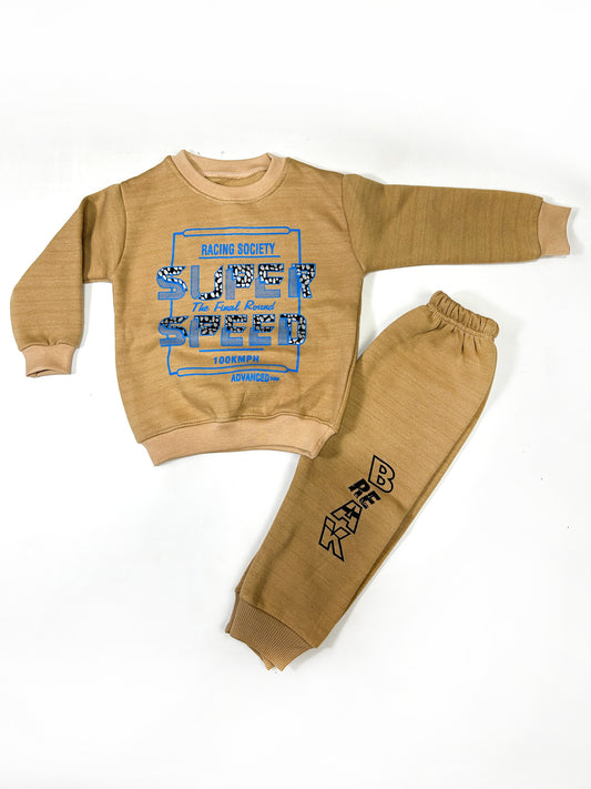 1.5Yr - 4Yrs Kids Fleece Suit Speed Gold Brown RZ BS474