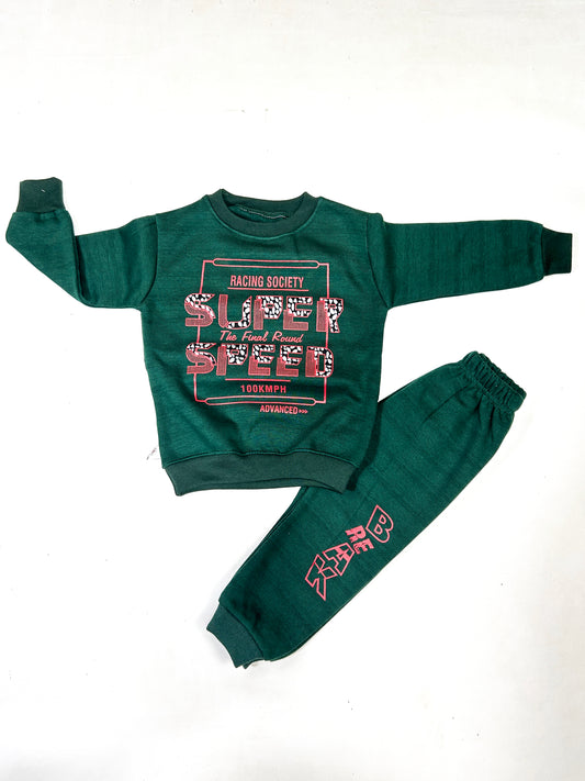 1.5Yr - 4Yrs Kids Fleece Suit Speed Dark Green RZ BS476