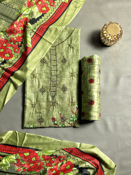 3Pcs Unstitched Digital Lawn Suit For Women WU194
