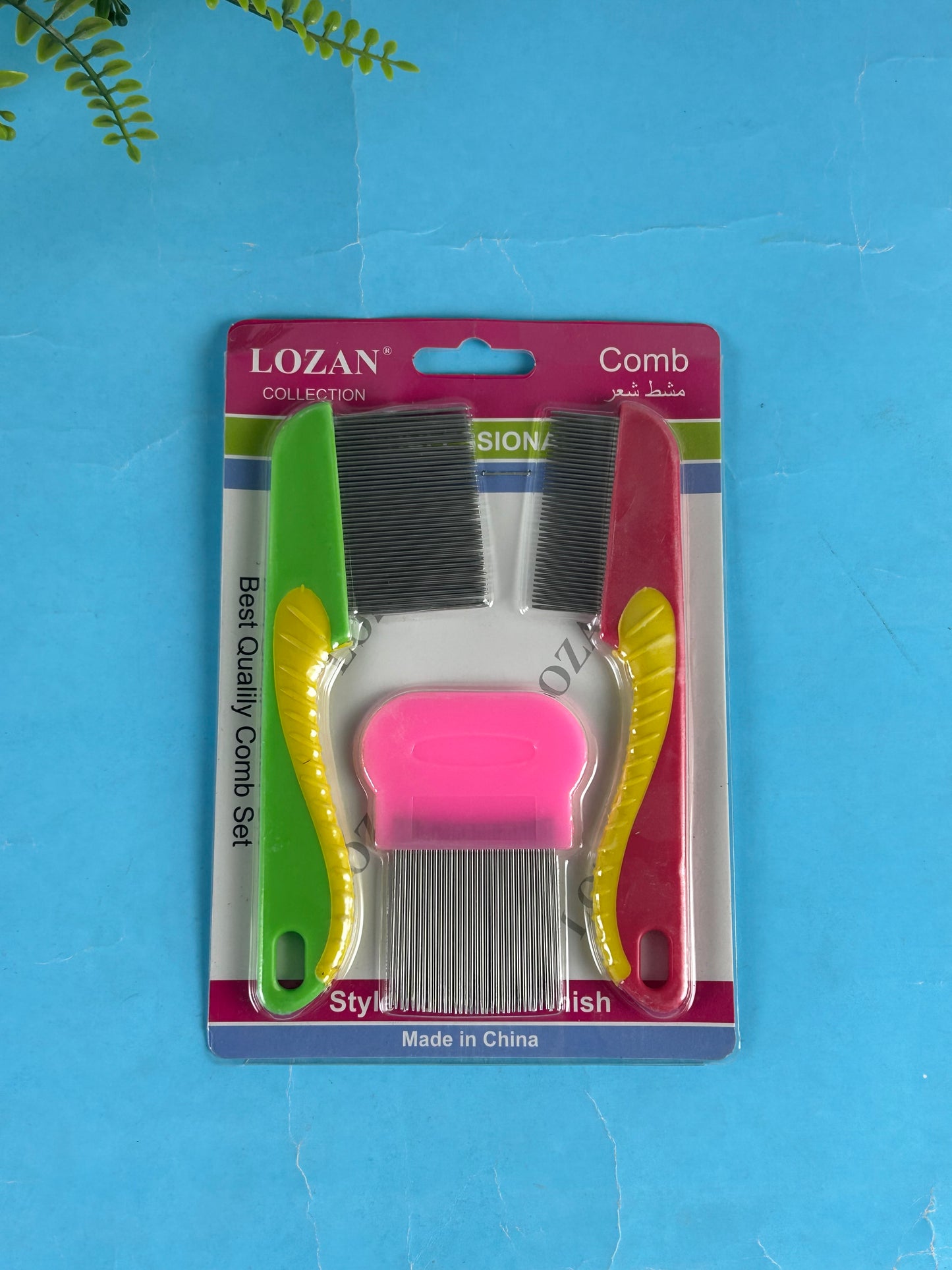 Lozan 3Pc Lice Comb Multicolor GHB76