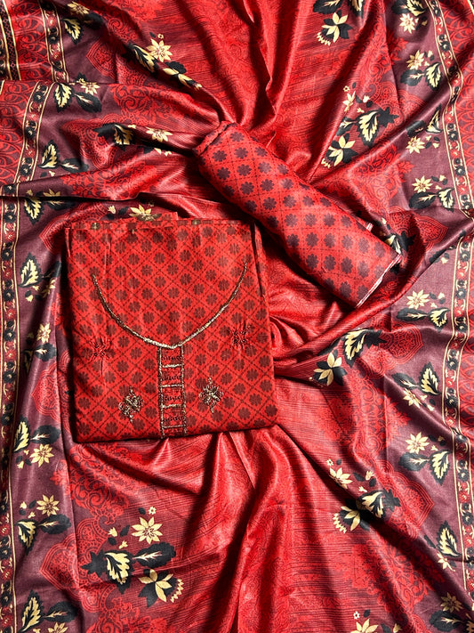 3Pcs Unstitched Digital Lawn Suit For Women WU207