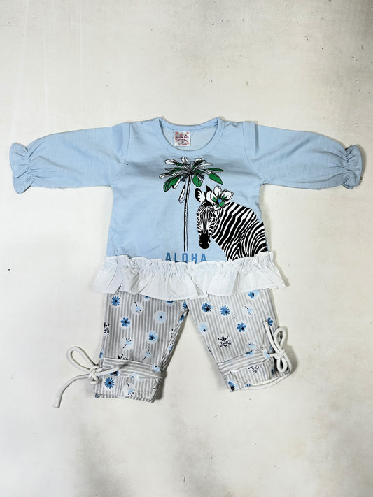0Mth - 6Mth Zebra Blue Baby Suit For Newborns ZG NBS624