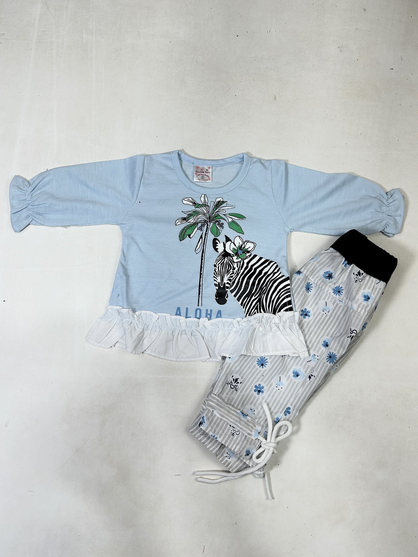 0Mth - 6Mth Zebra Blue Baby Suit For Newborns ZG NBS624