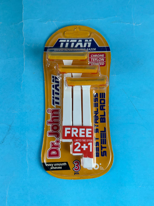 Pack of 3 Titan Single Blade Shaving Razor