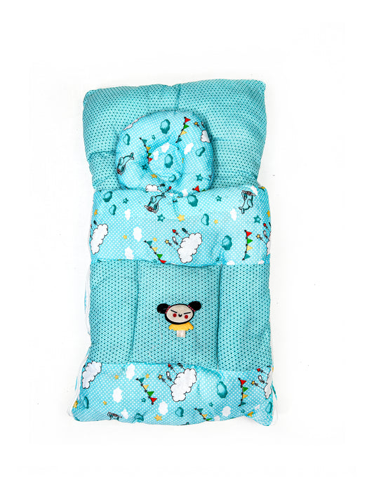 2Pcs Newborn Baby Quilted Sleeping Bag Turquoise