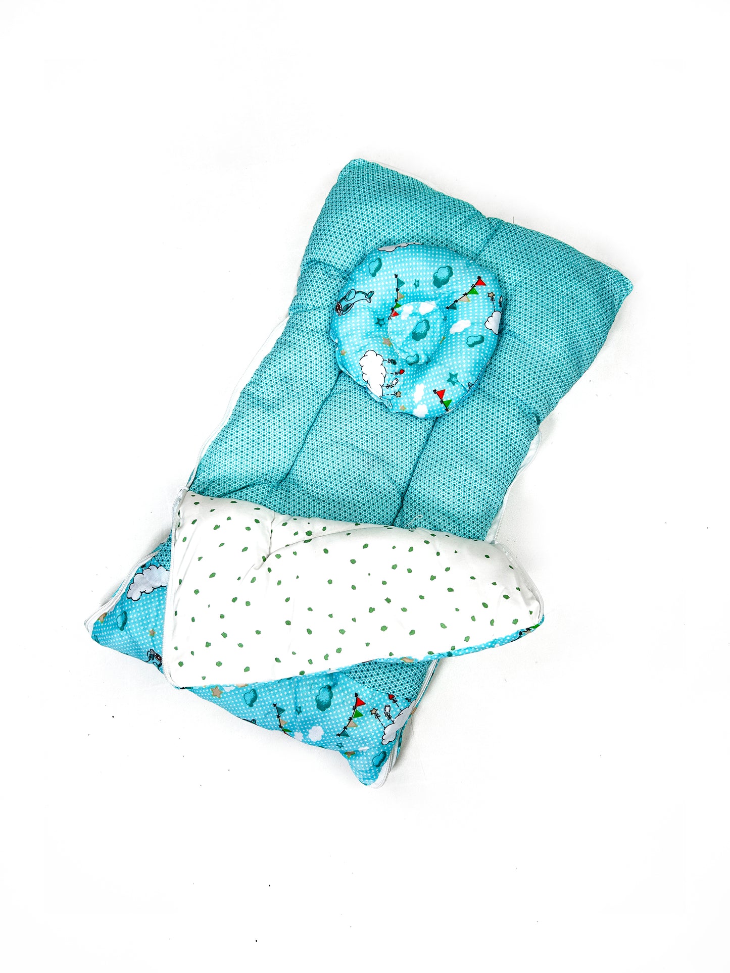 2Pcs Newborn Baby Quilted Sleeping Bag Turquoise