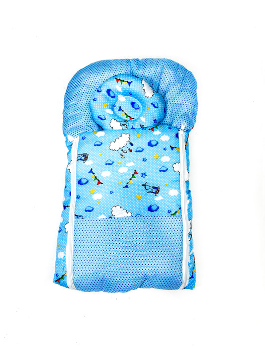 2Pcs Newborn Baby Quilted Sleeping Bag Light Blue