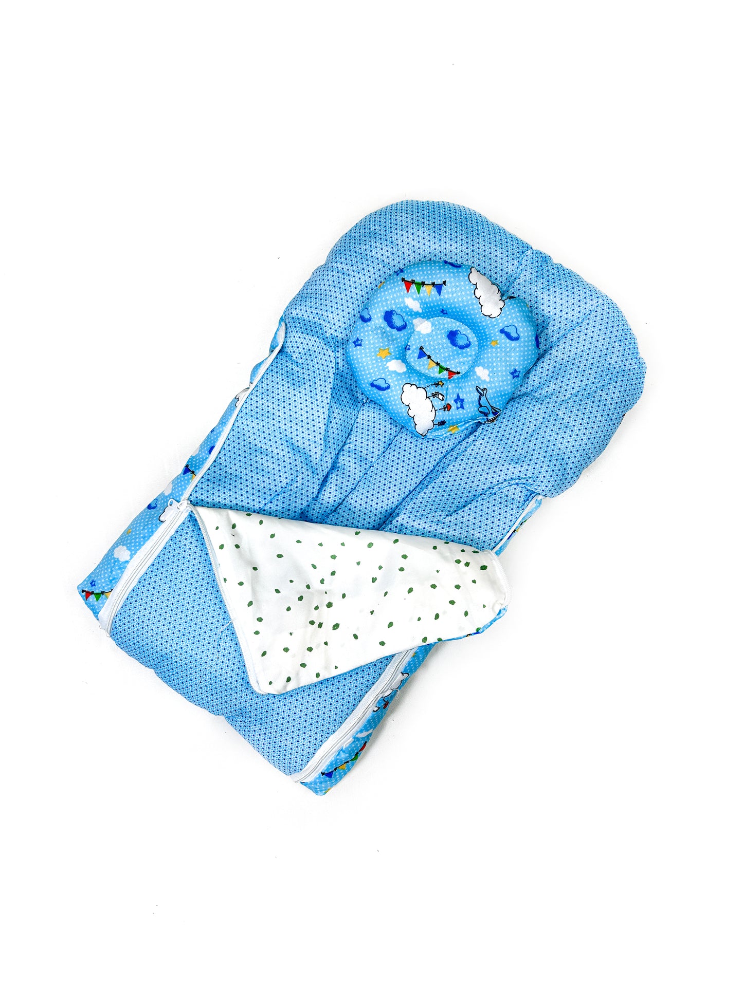 2Pcs Newborn Baby Quilted Sleeping Bag Light Blue