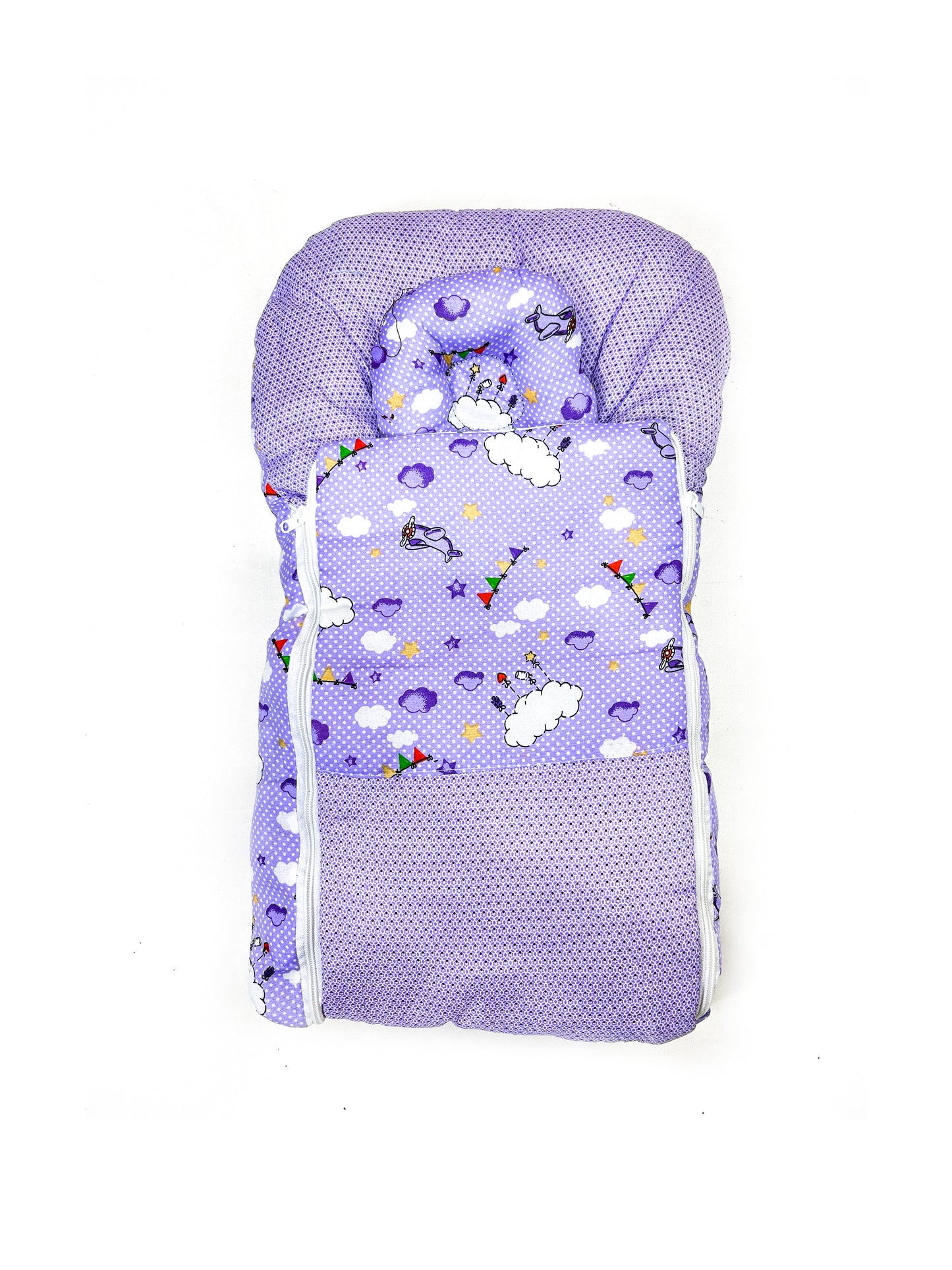 2Pcs Newborn Baby Quilted Sleeping Bag Light Purple
