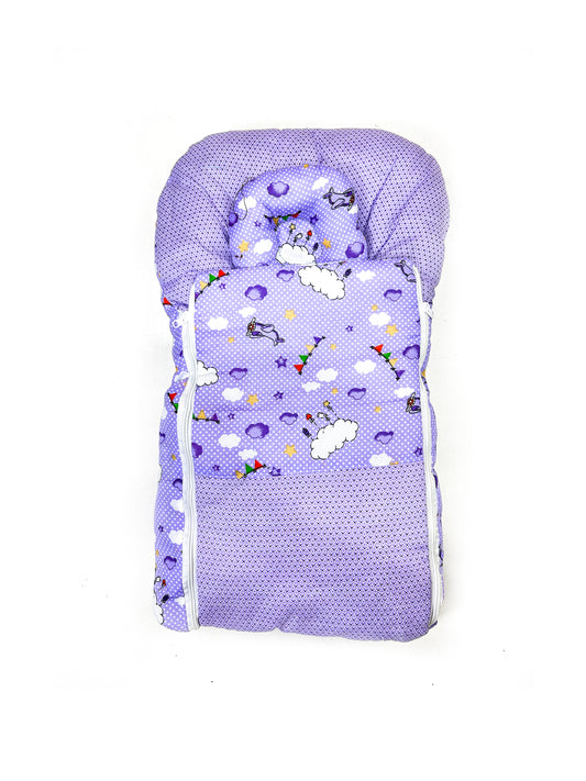 2Pcs Newborn Baby Quilted Sleeping Bag Light Purple