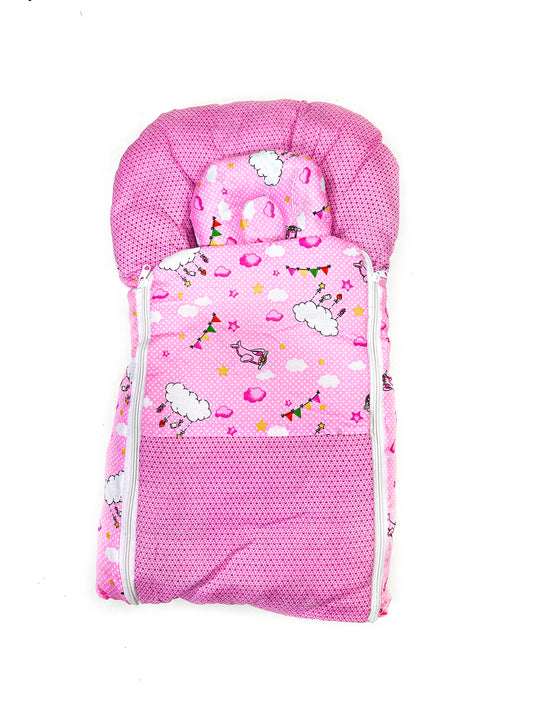 2Pcs Newborn Baby Quilted Sleeping Bag Pink