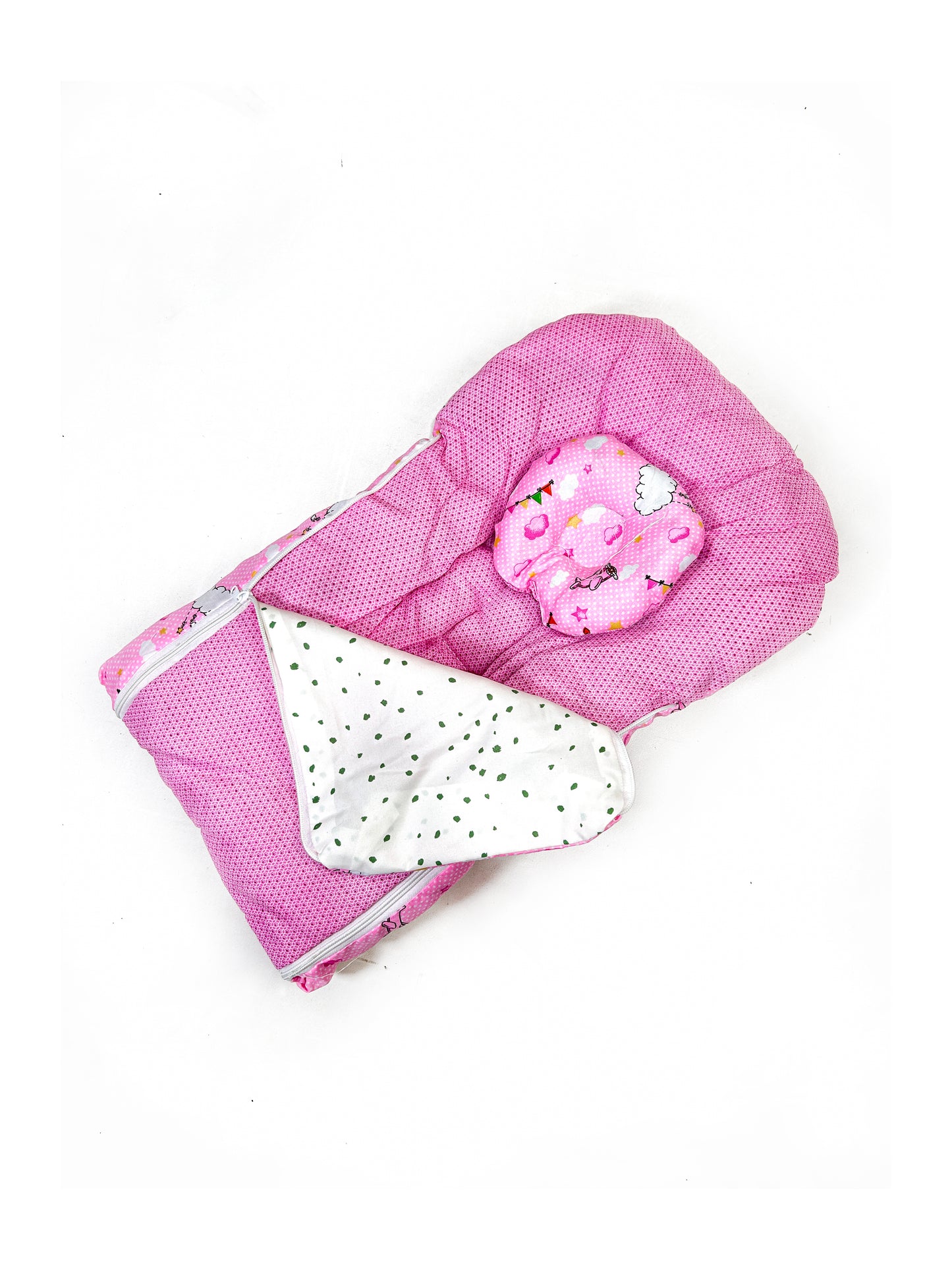 2Pcs Newborn Baby Quilted Sleeping Bag Pink