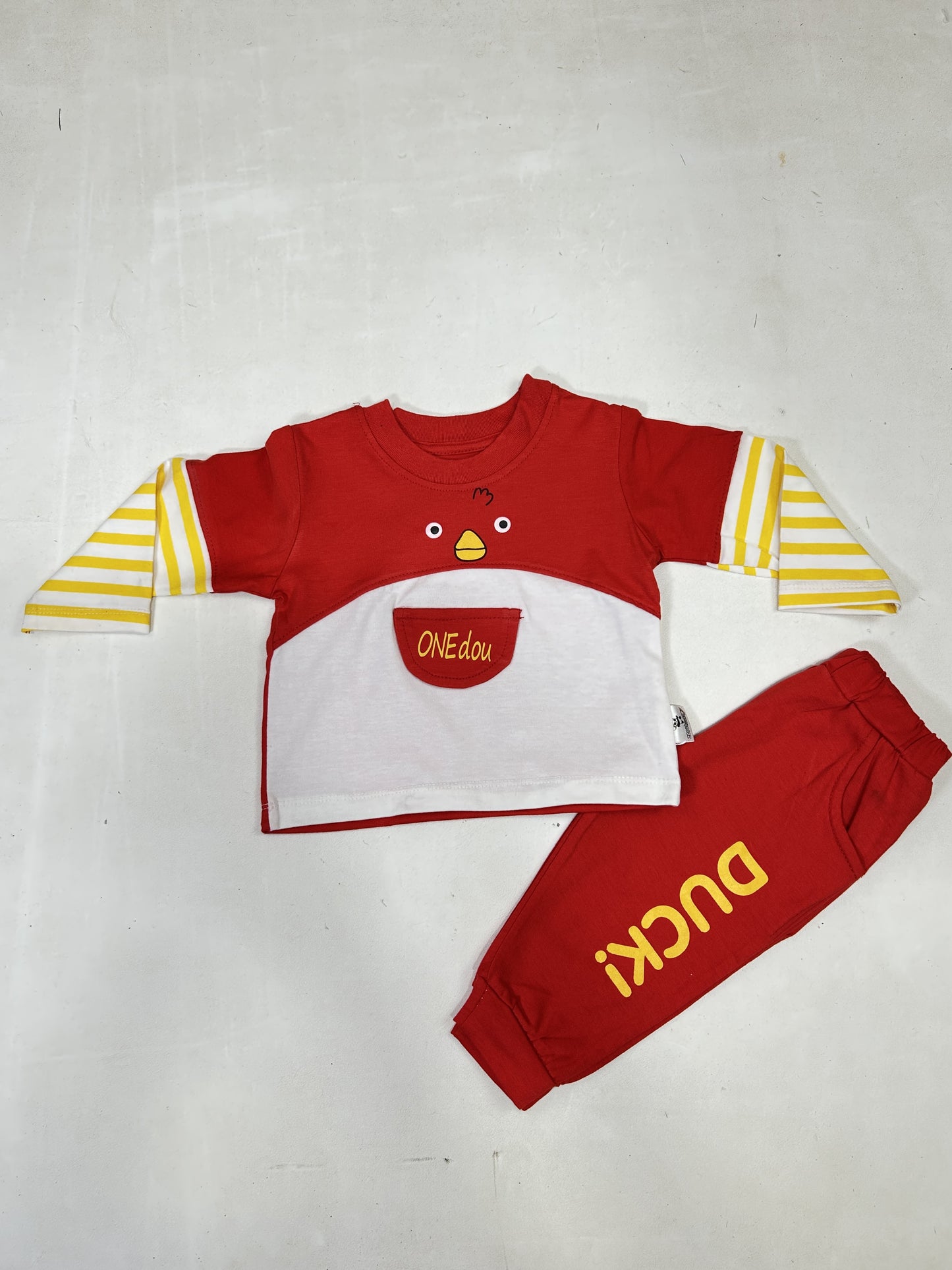0Mth - 6Mth Duck Red Baba Suit For Newborns ZG NBS596