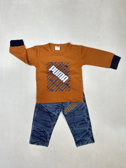 0Mth - 6Mth PU Brown Baba Suit For Newborns ZG NBS604