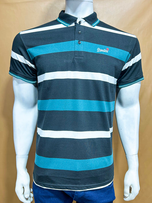 Teal SuperDry Polo T-Shirt For Men MTS340