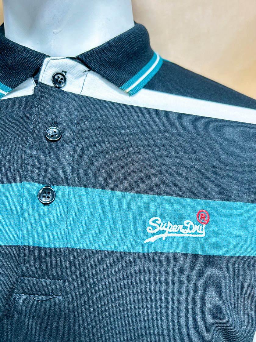 Teal SuperDry Polo T-Shirt For Men MTS340