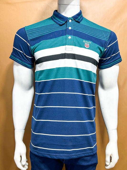 Teal Blue Gant Polo T-Shirt For Men MTS344