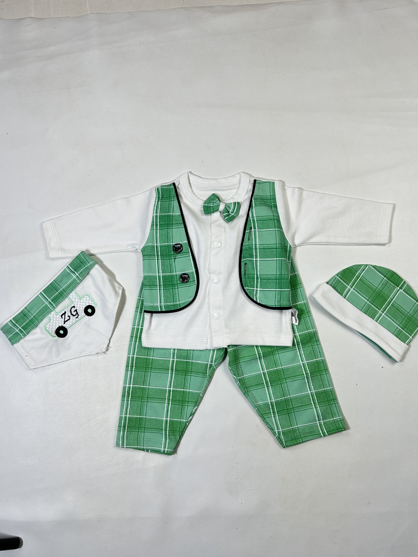 0Mth - 3Mth 4Pcs Yellow Baba Suit For Newborns ZG NBS574
