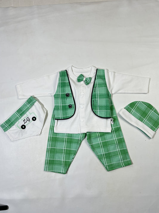0Mth - 3Mth 4Pcs Yellow Baba Suit For Newborns ZG NBS574