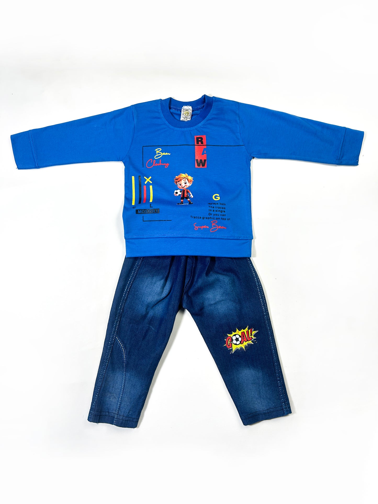 1Yr - 4Yrs Kids Suit Printed Football Boy Blue RZ BS468
